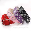 Factory Hot Selling Big Crystal Rhinestones PU Leather Pet Collars for Dogs